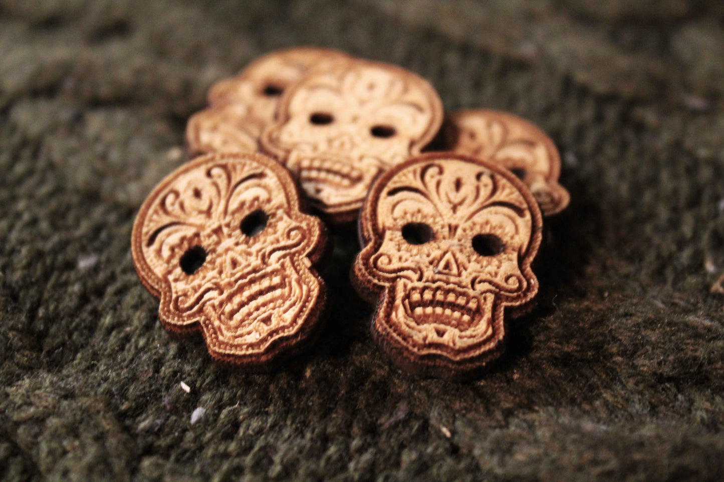 Sugar Skull Wooden Buttons image 2