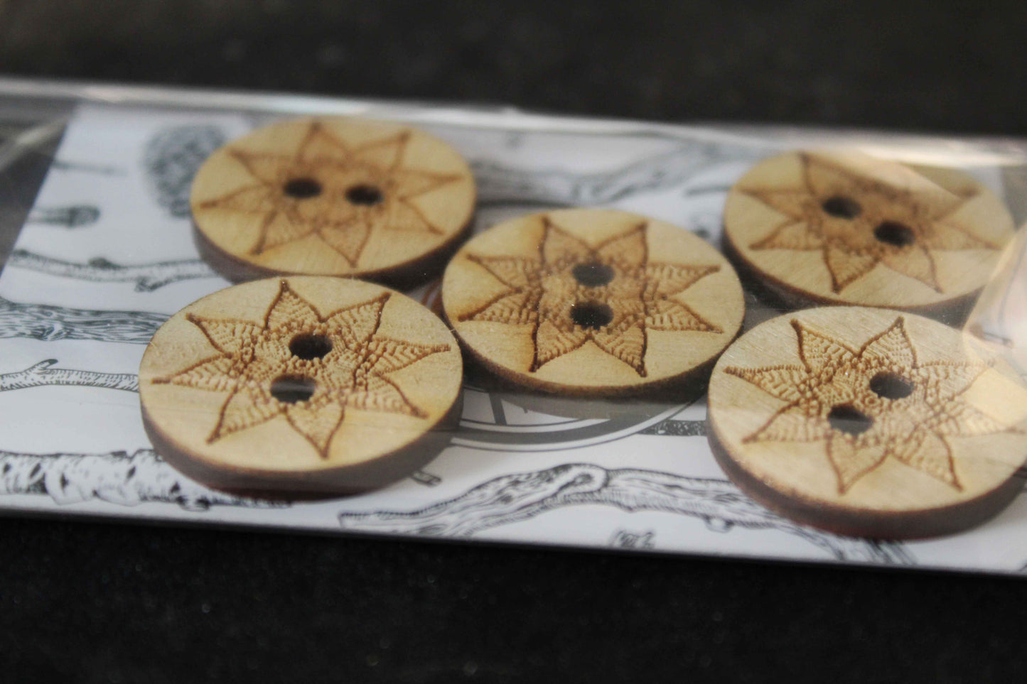 Mandala Wooden Buttons image 1