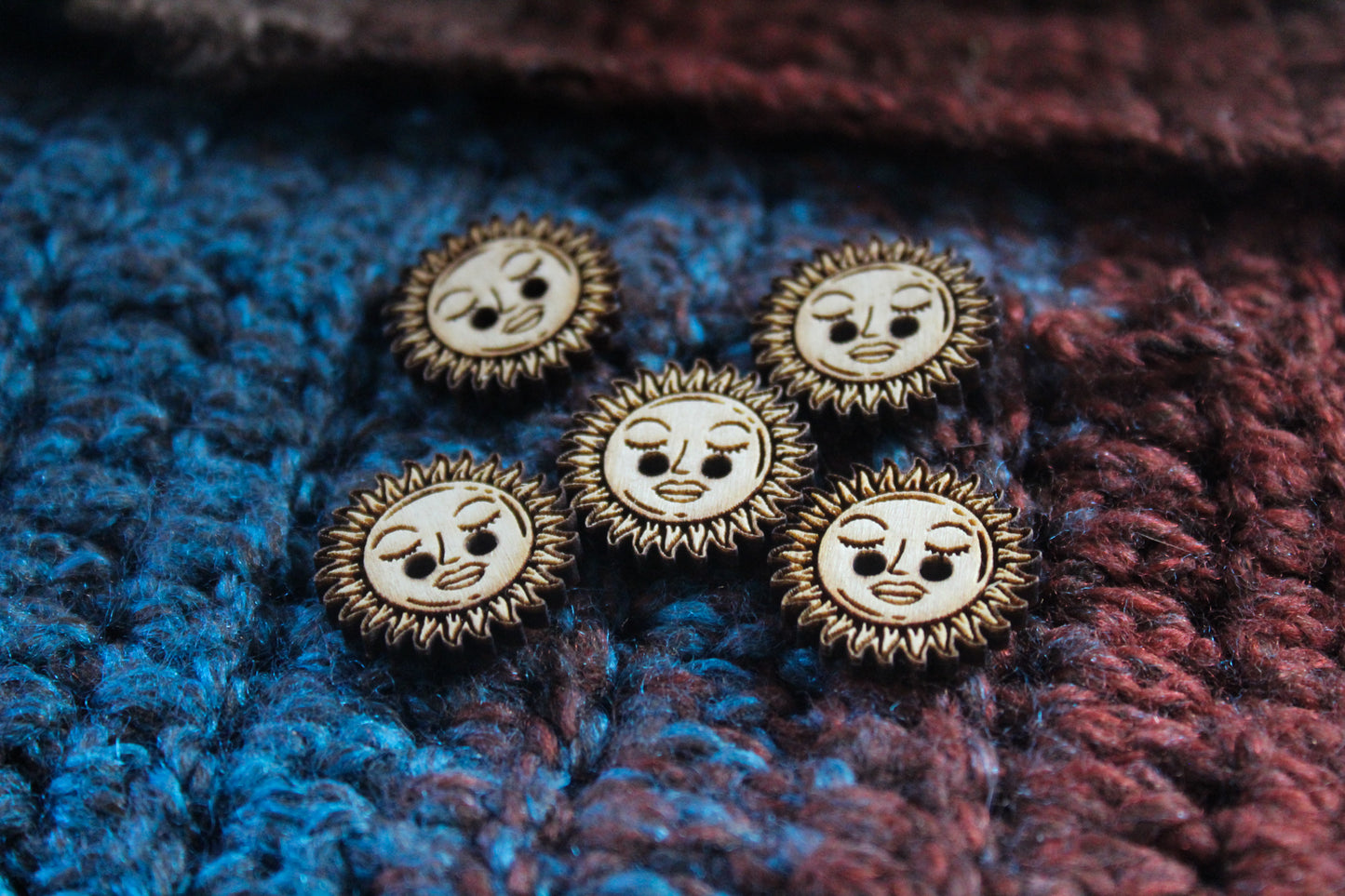 Sun Wooden Buttons image 1