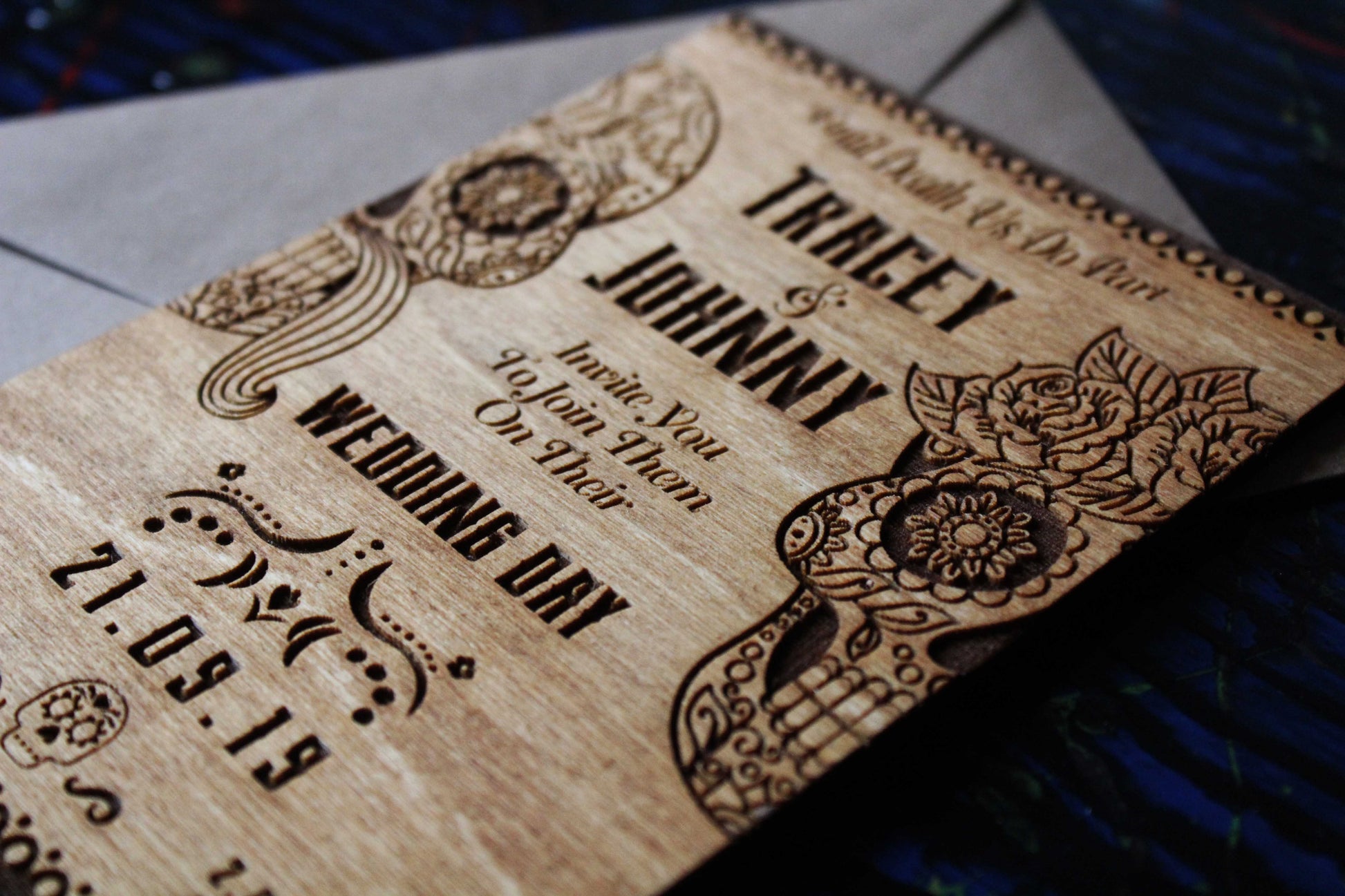 Day Of The Dead Wedding Invitations (Set of 10) image 2
