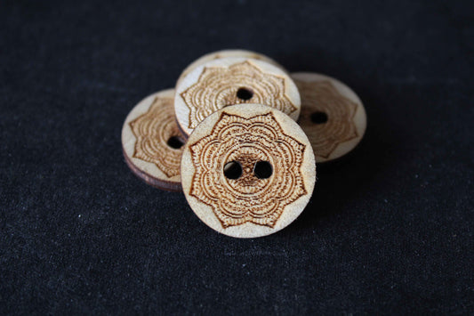 Mandala Wooden Buttons image 0