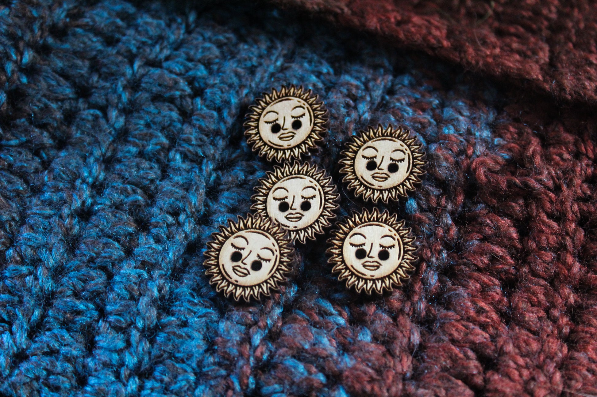 Sun Wooden Buttons image 3