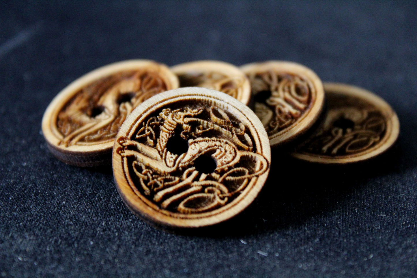 Celtic Dog Wooden Buttons image 2