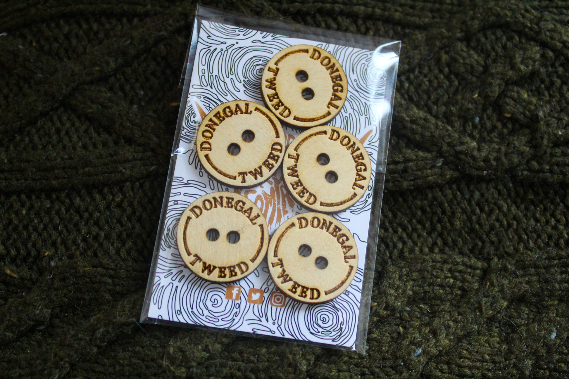 Donegal Tweed Wooden Buttons image 3