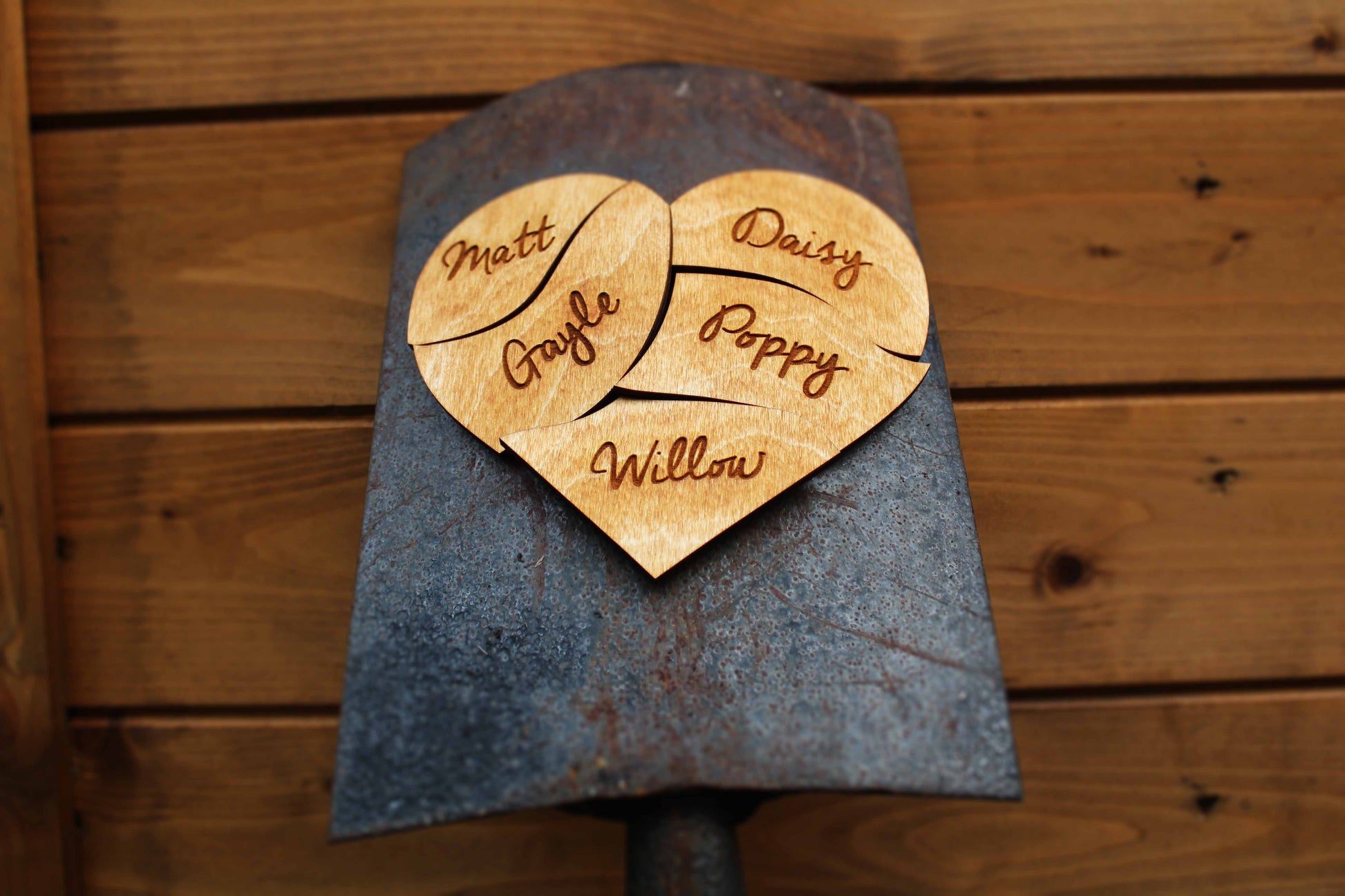 Wooden Family Heart of Magnets image 6