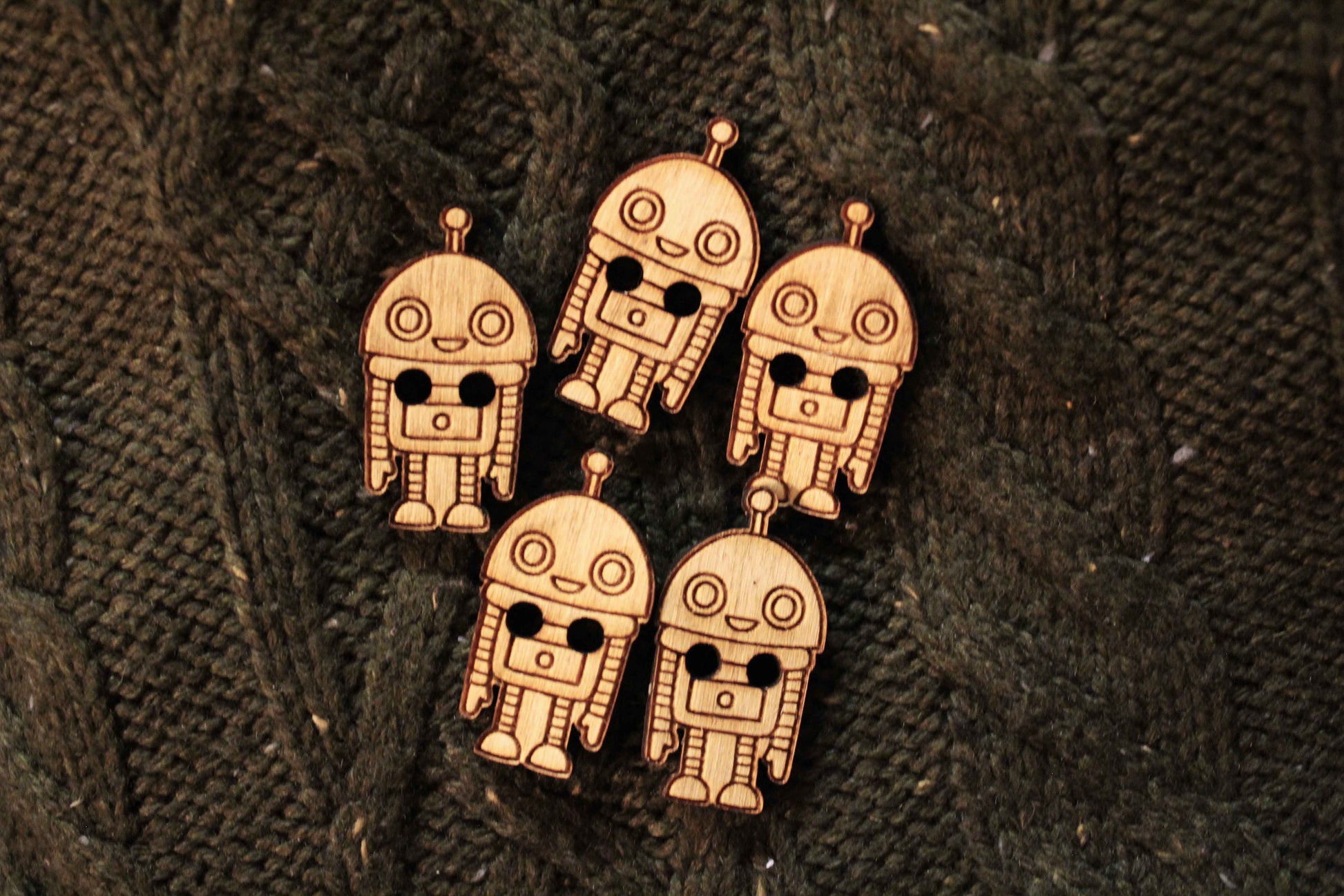 Robot Wooden Buttons image 2