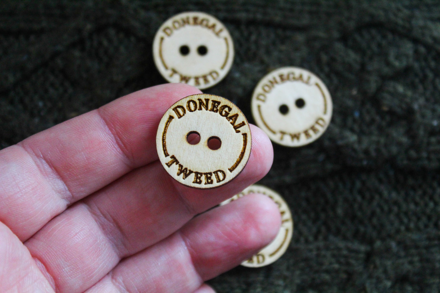 Donegal Tweed Wooden Buttons image 1