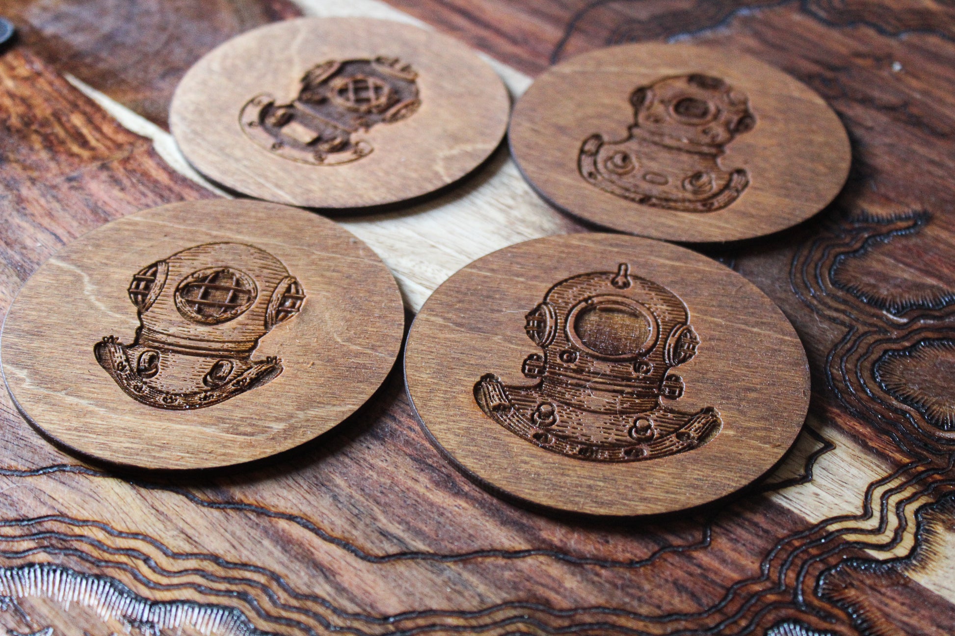Vintage Diving Bell Coasters image 1