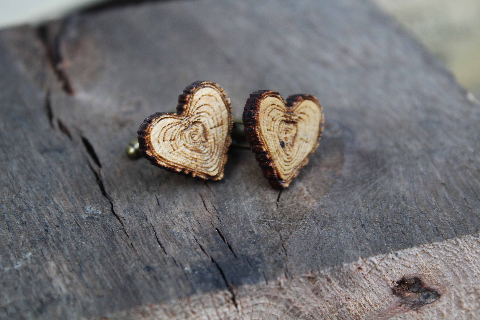 Log Heart Cufflinks image 1