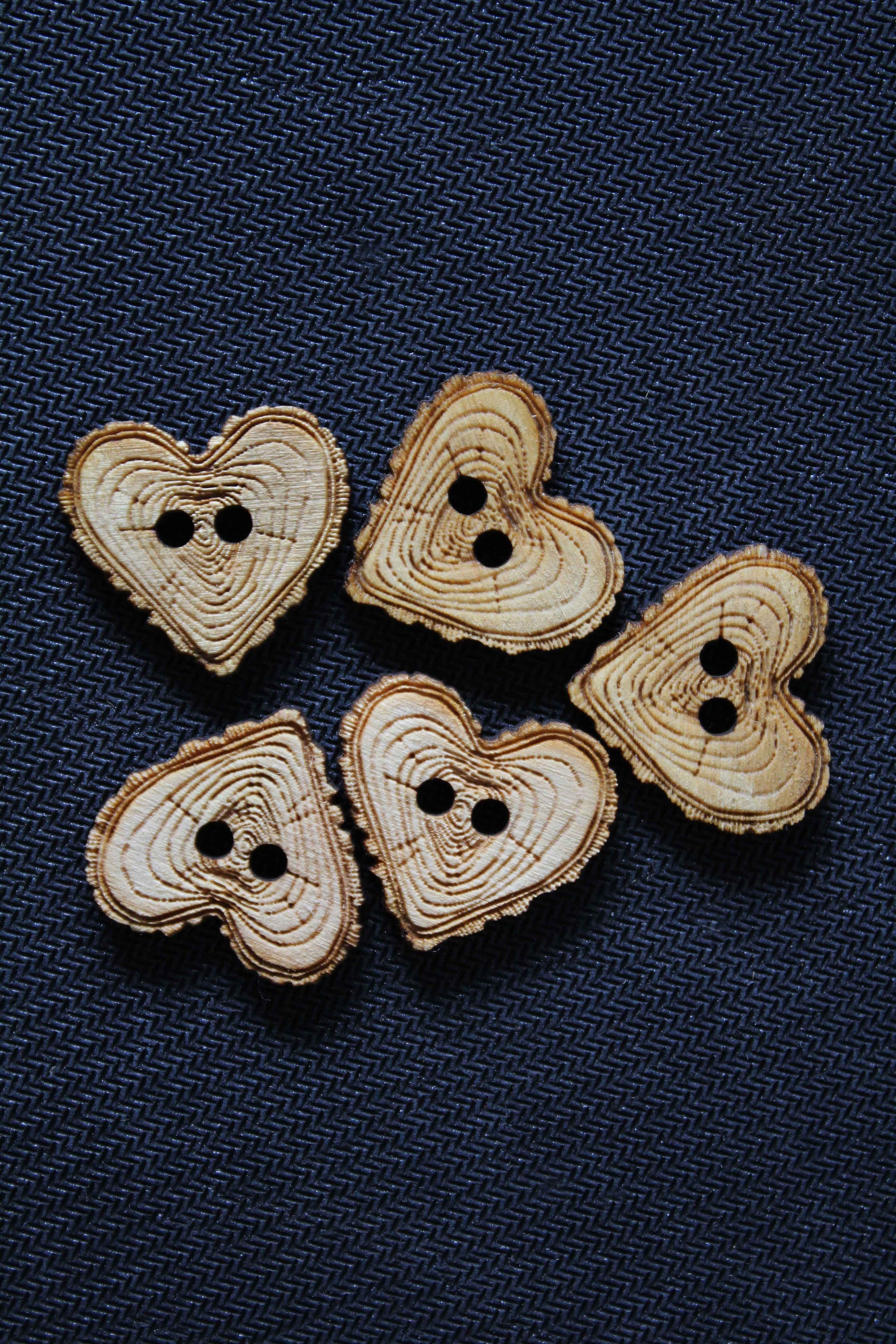 Heart Wooden Buttons image 1