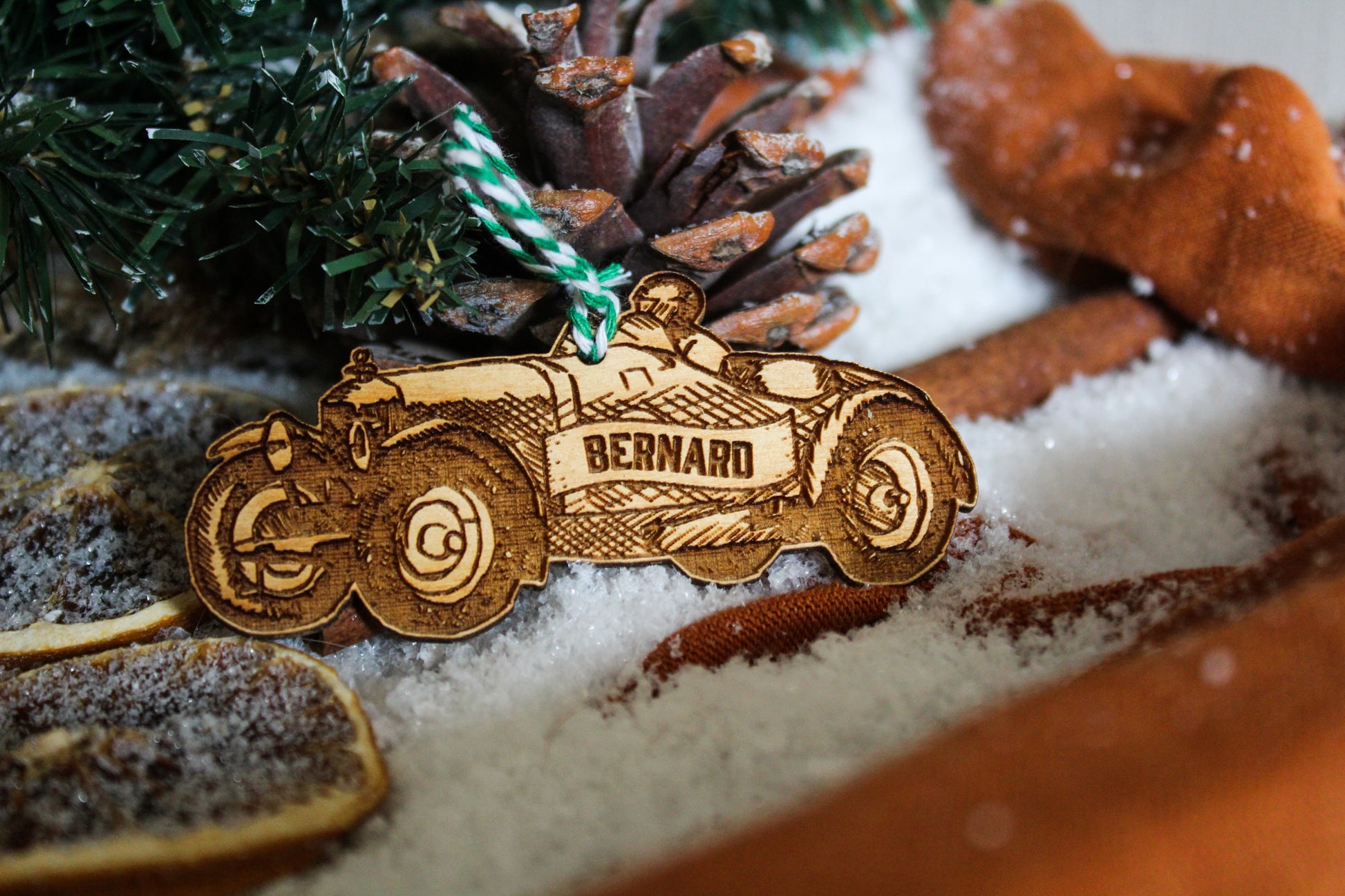 Vintage Race Car Bauble image 0