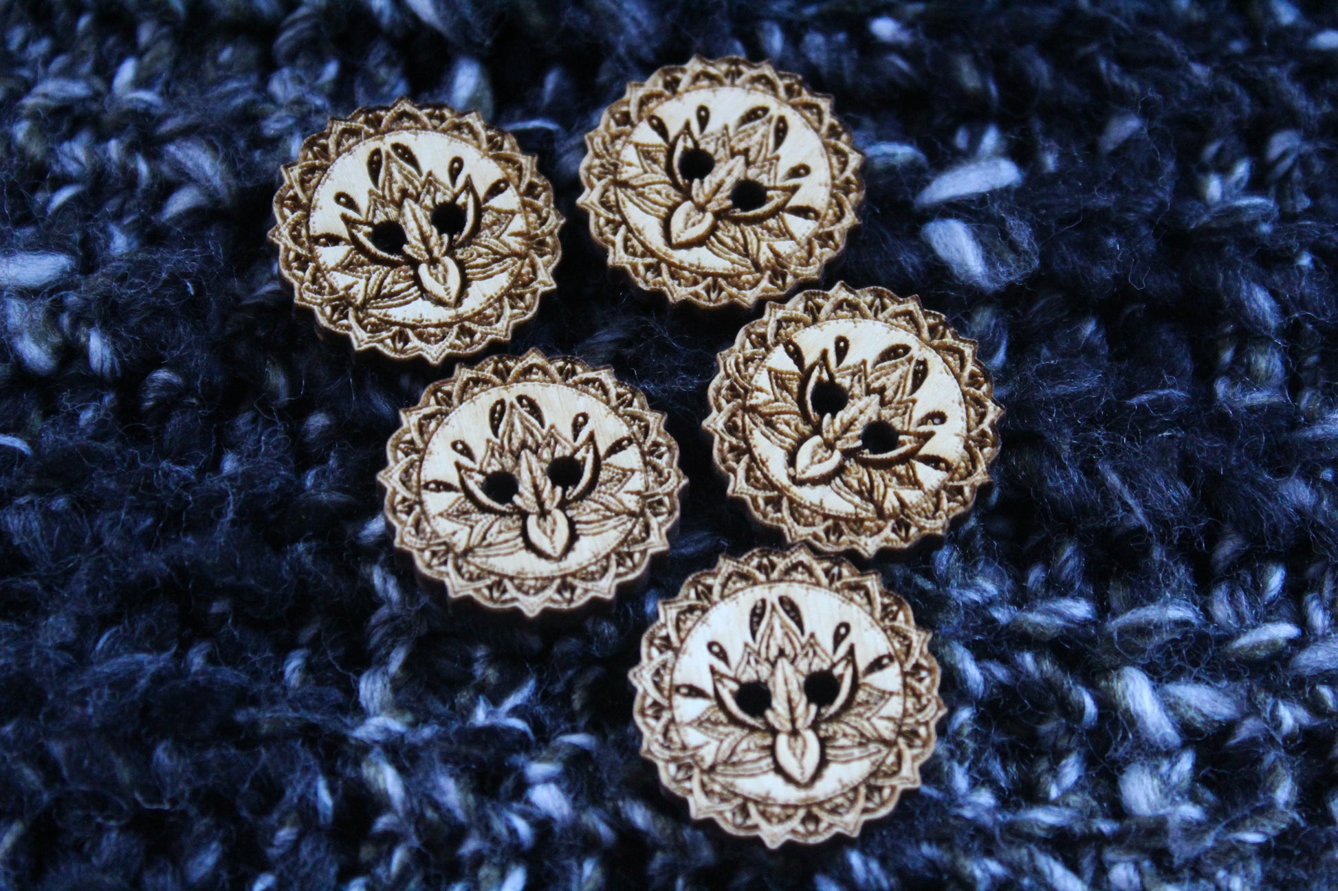 Lotus Flower Wooden Buttons image 3