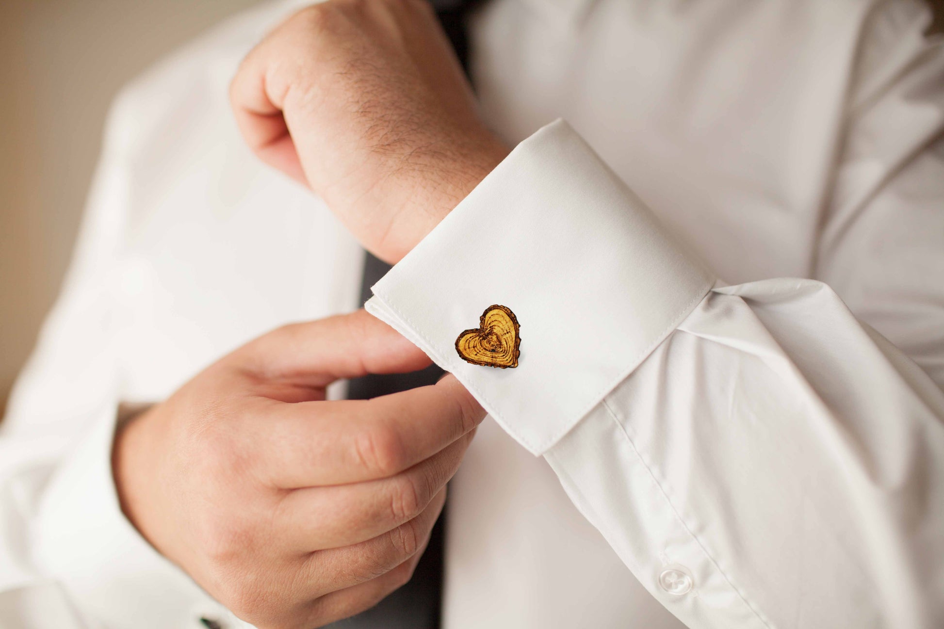 Log Heart Cufflinks image 0