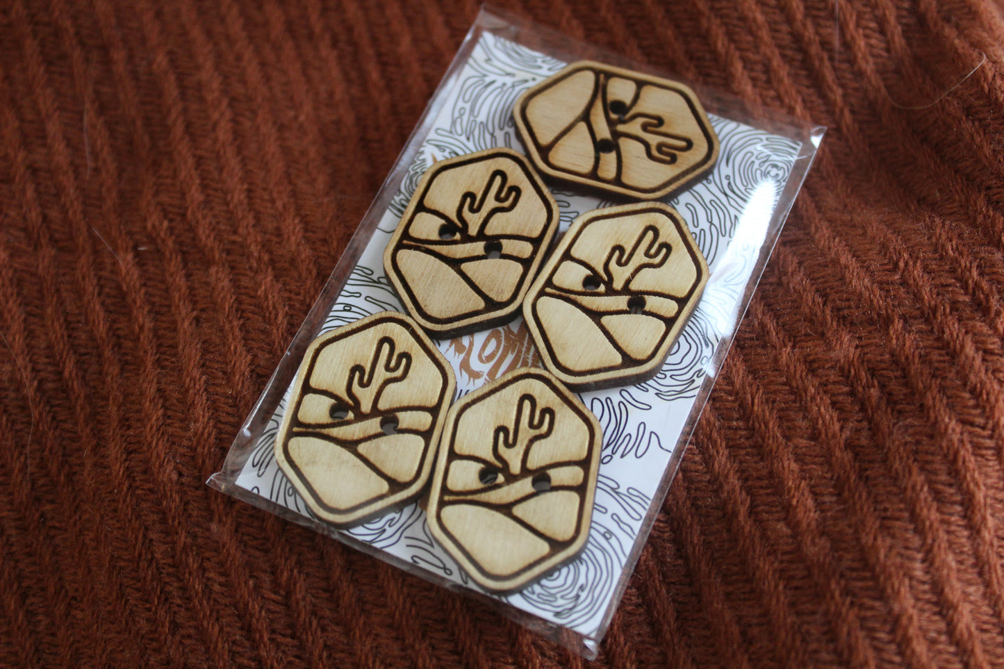 Cactus Wooden Buttons image 2