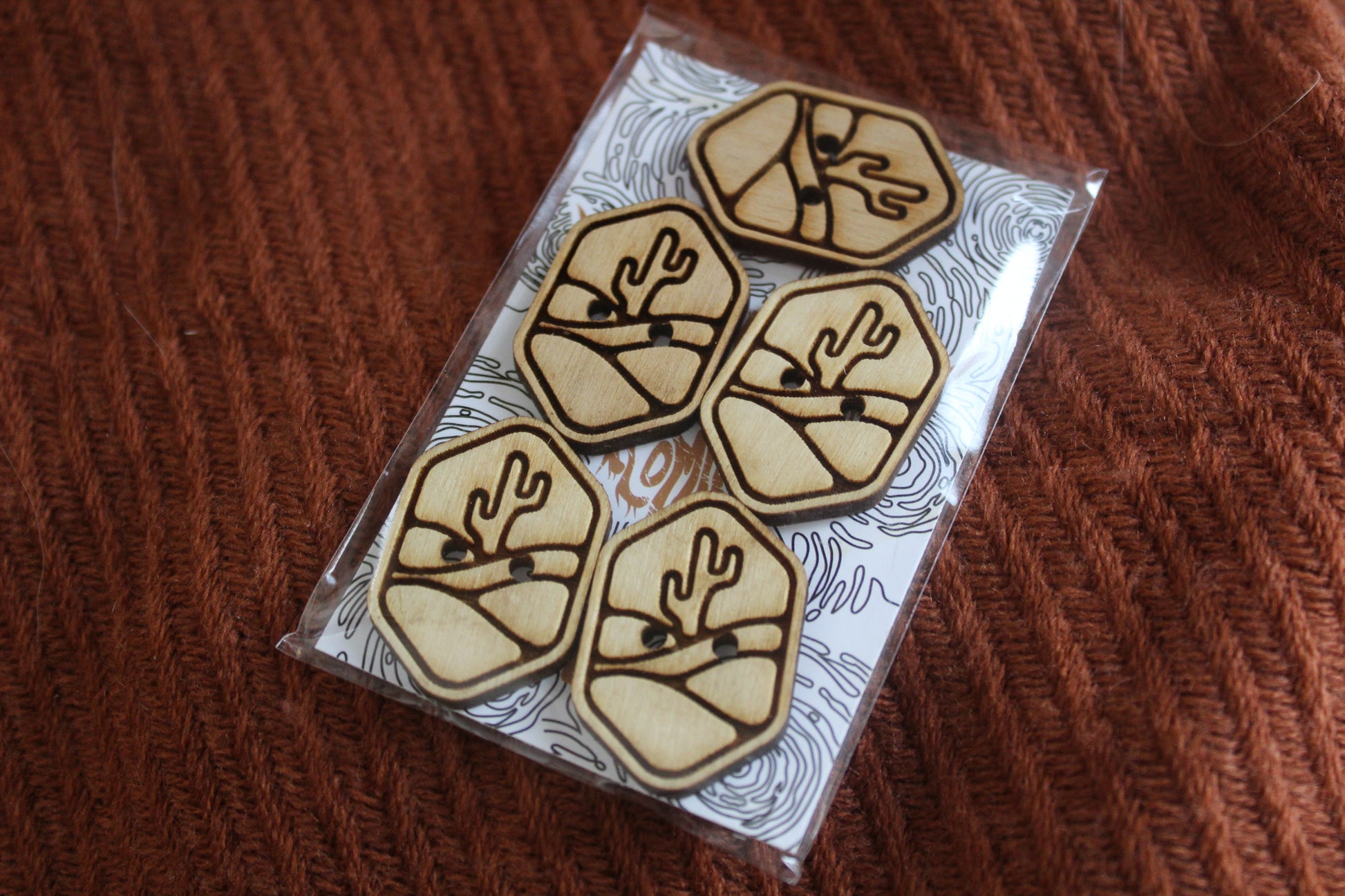 Cactus Wooden Buttons image 2