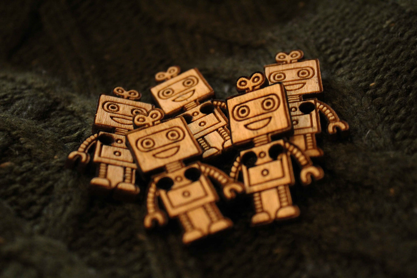Robot Wooden Buttons image 2