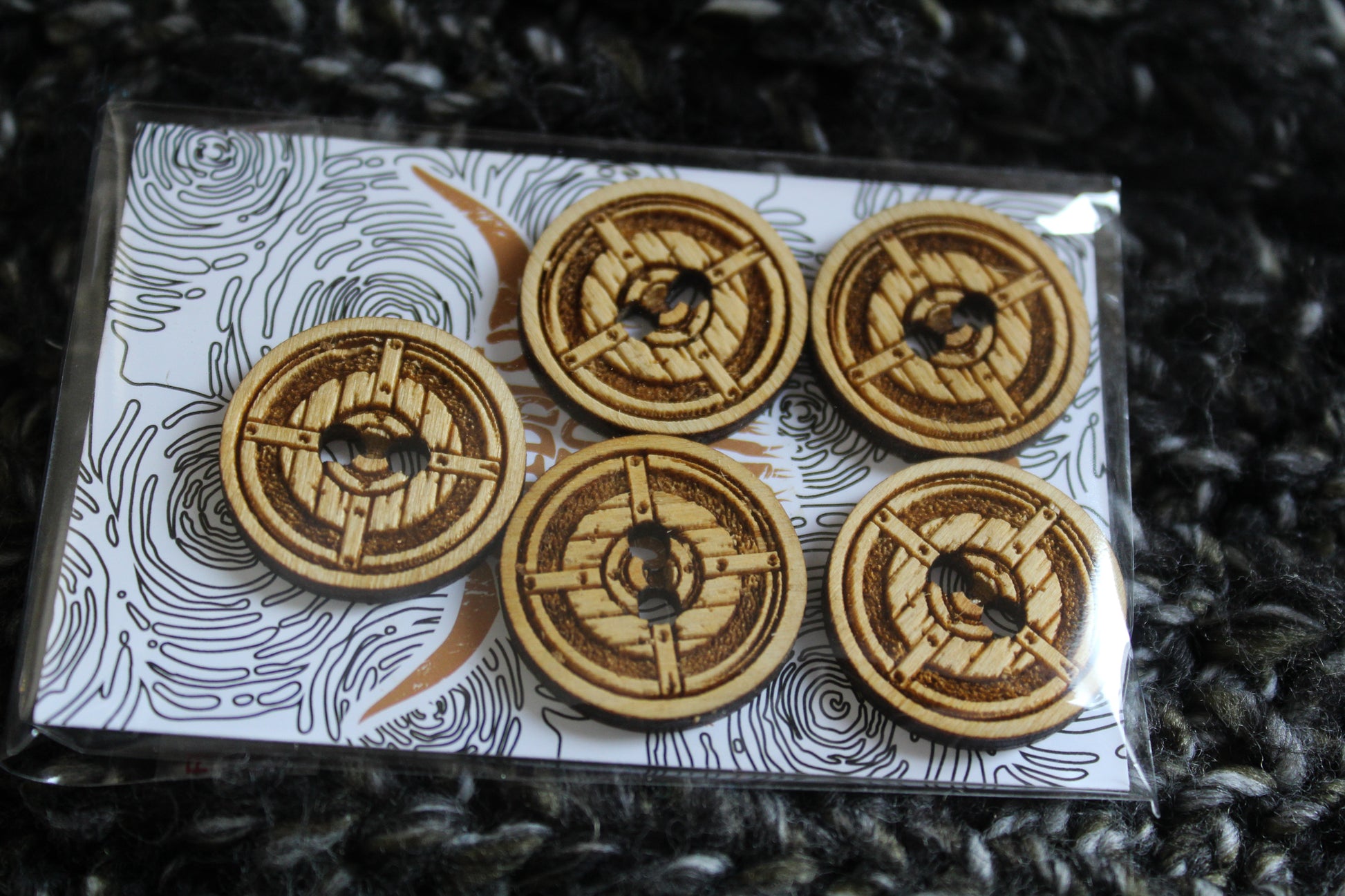 Norse Shield Wooden Buttons image 1