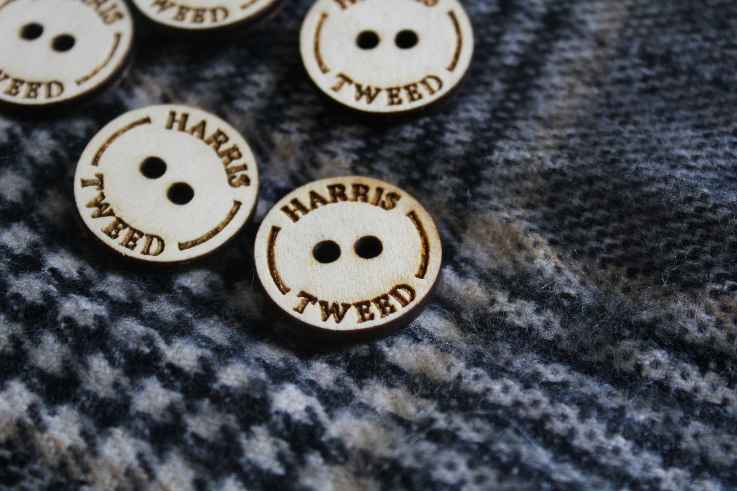 Harris Tweed Wooden Buttons image 1