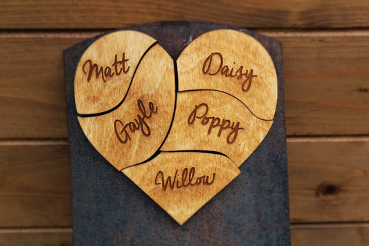 Wooden Family Heart of Magnets image 0