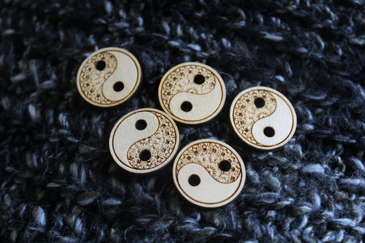 Yin Yang Wooden Buttons image 0