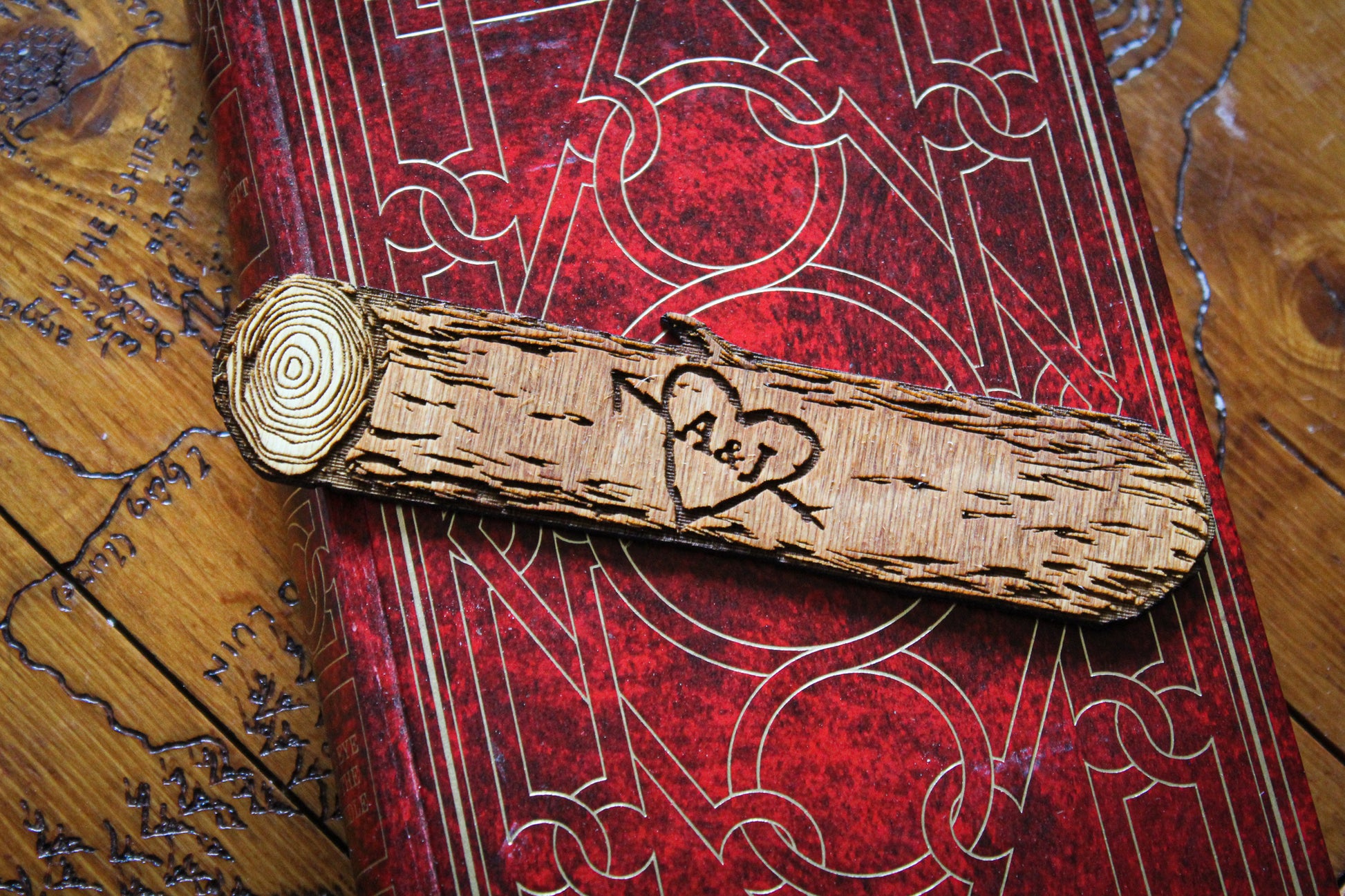 Tree Carved Initials Bookmark image 3