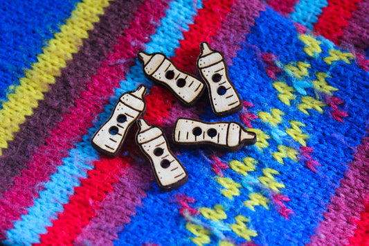 Small Baby Bottle Wooden Buttons image 0