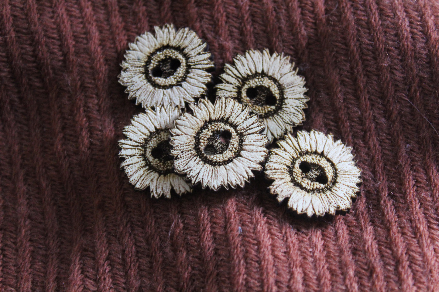 Sunflower Wooden Buttons image 0