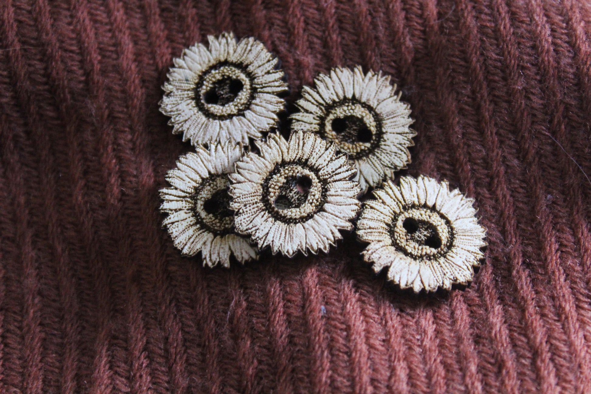 Sunflower Wooden Buttons image 0