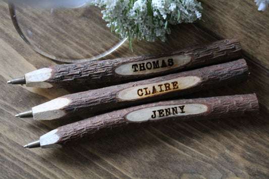 Rustic Personalised Pens (Set of 10) image 0