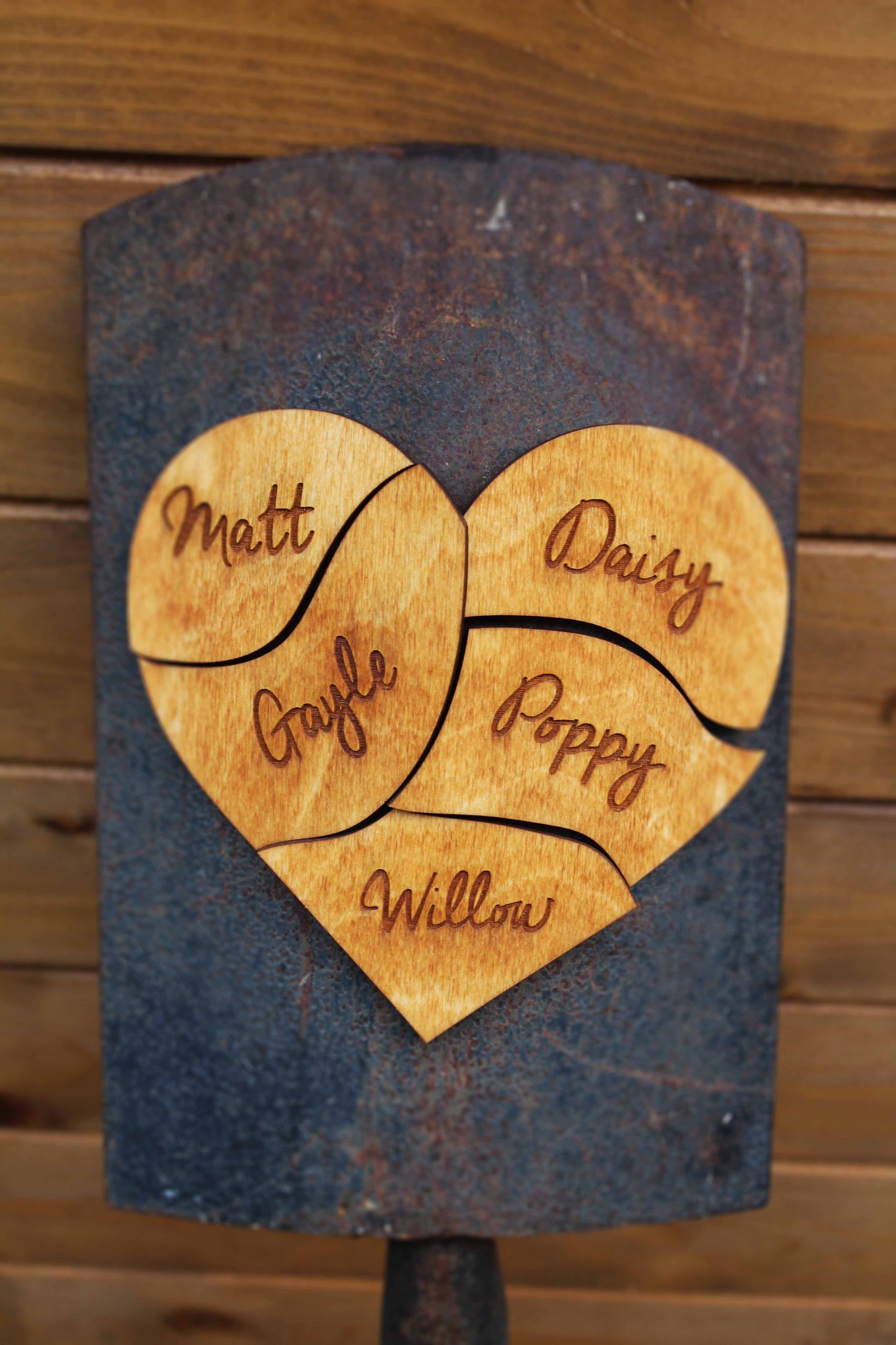 Wooden Family Heart of Magnets image 4