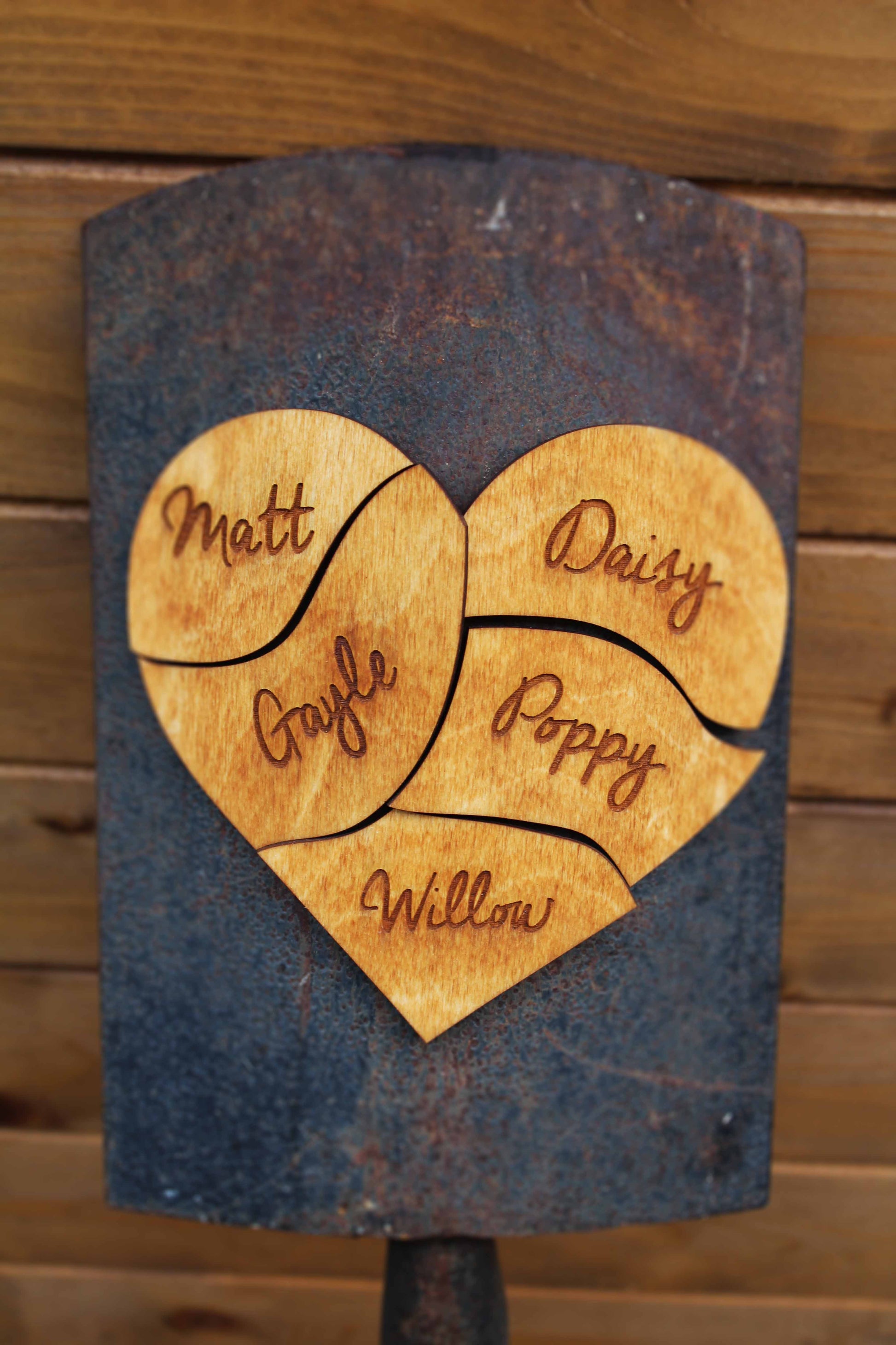 Wooden Family Heart of Magnets image 4