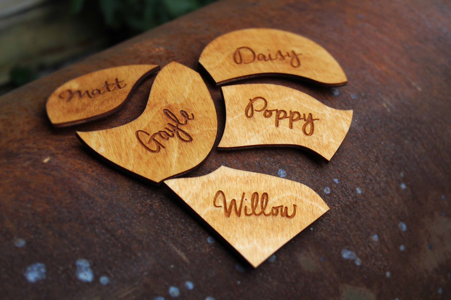 Wooden Family Heart of Magnets image 5