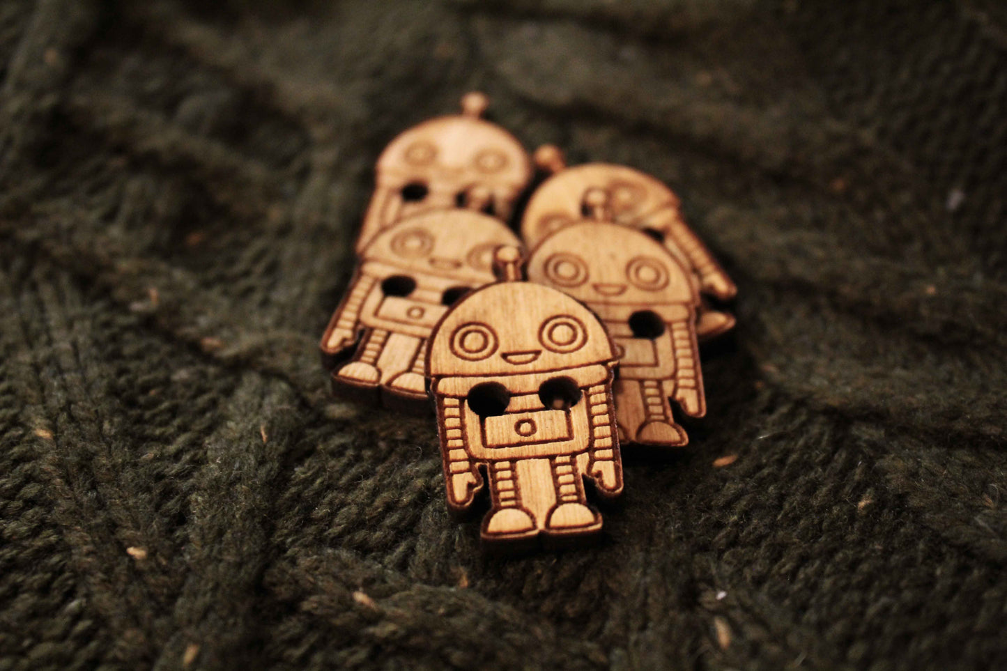 Robot Wooden Buttons image 1