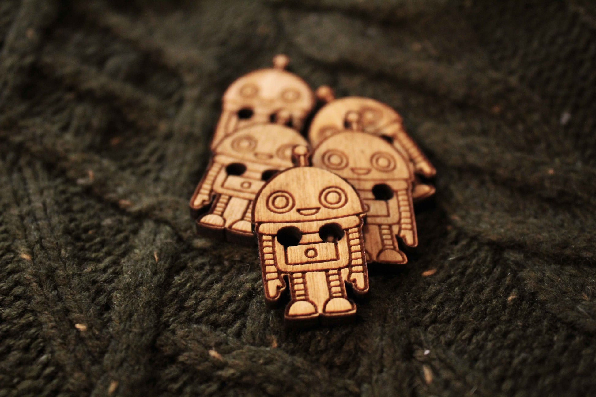 Robot Wooden Buttons image 1