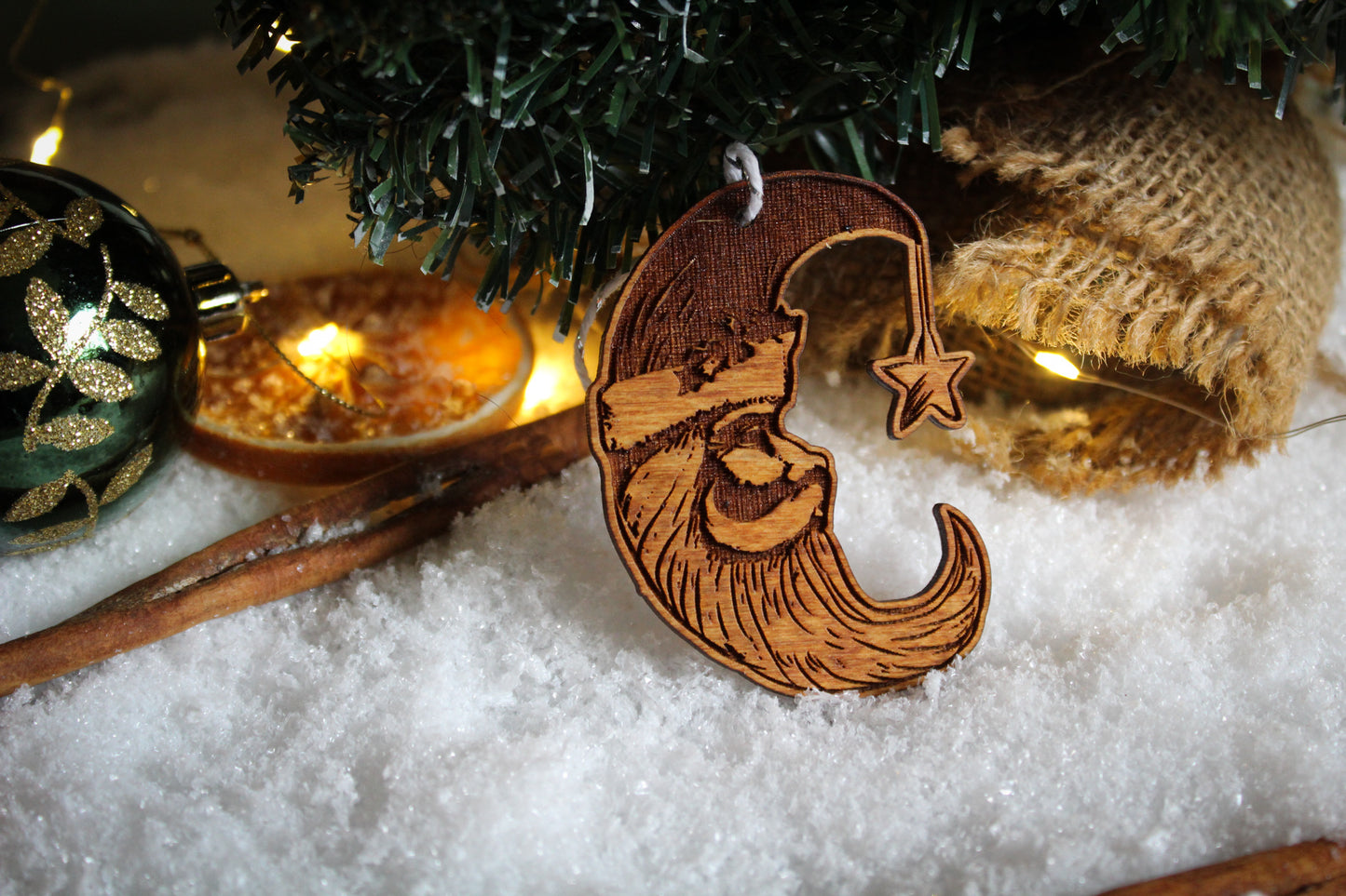 Santa Moon Christmas Bauble image 2