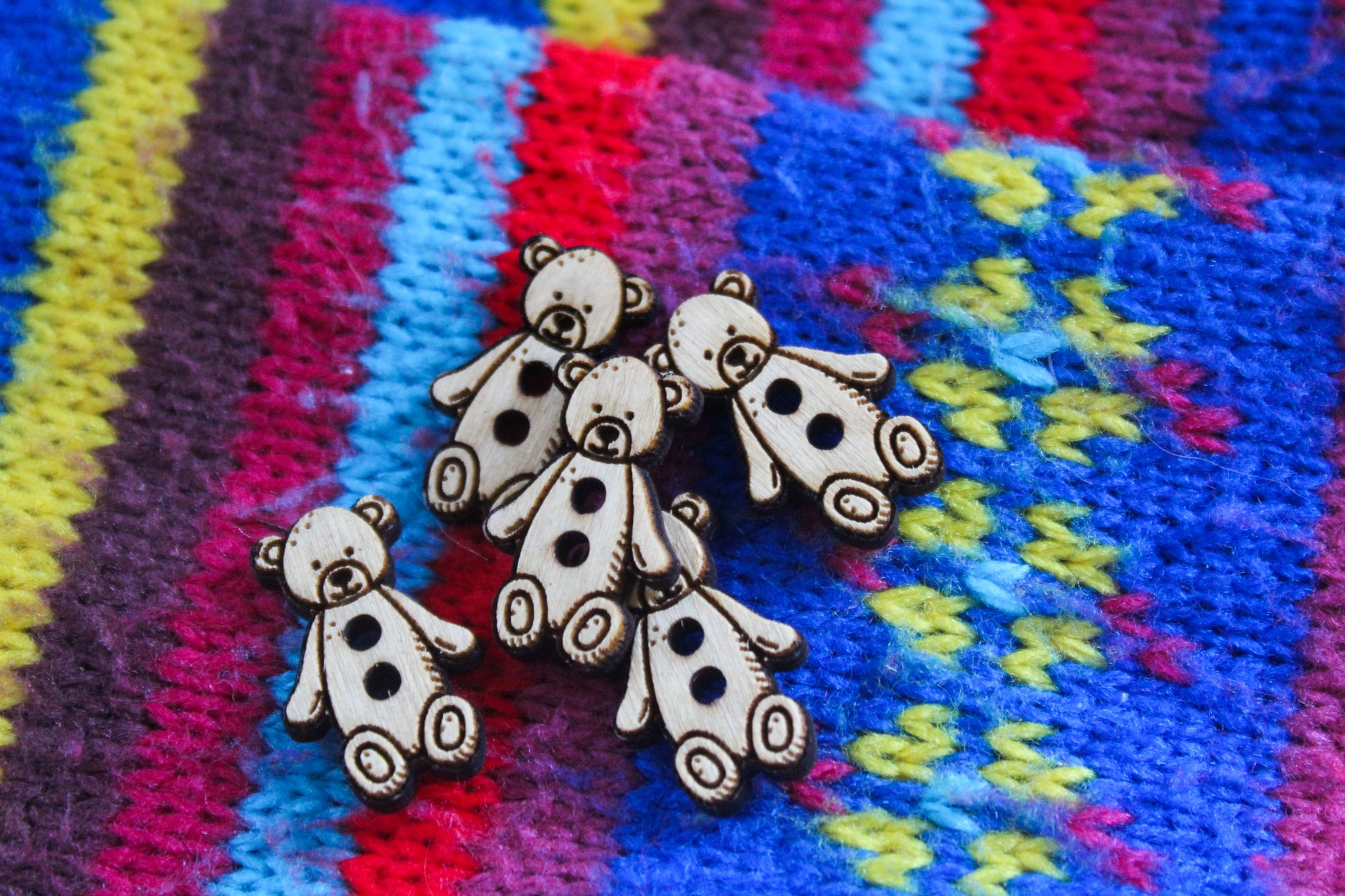 Small Baby Bear Wooden Buttons image 4