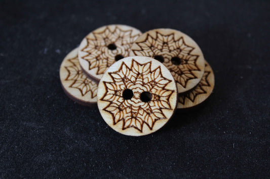 Geometric Leaf Wooden Buttons image 0