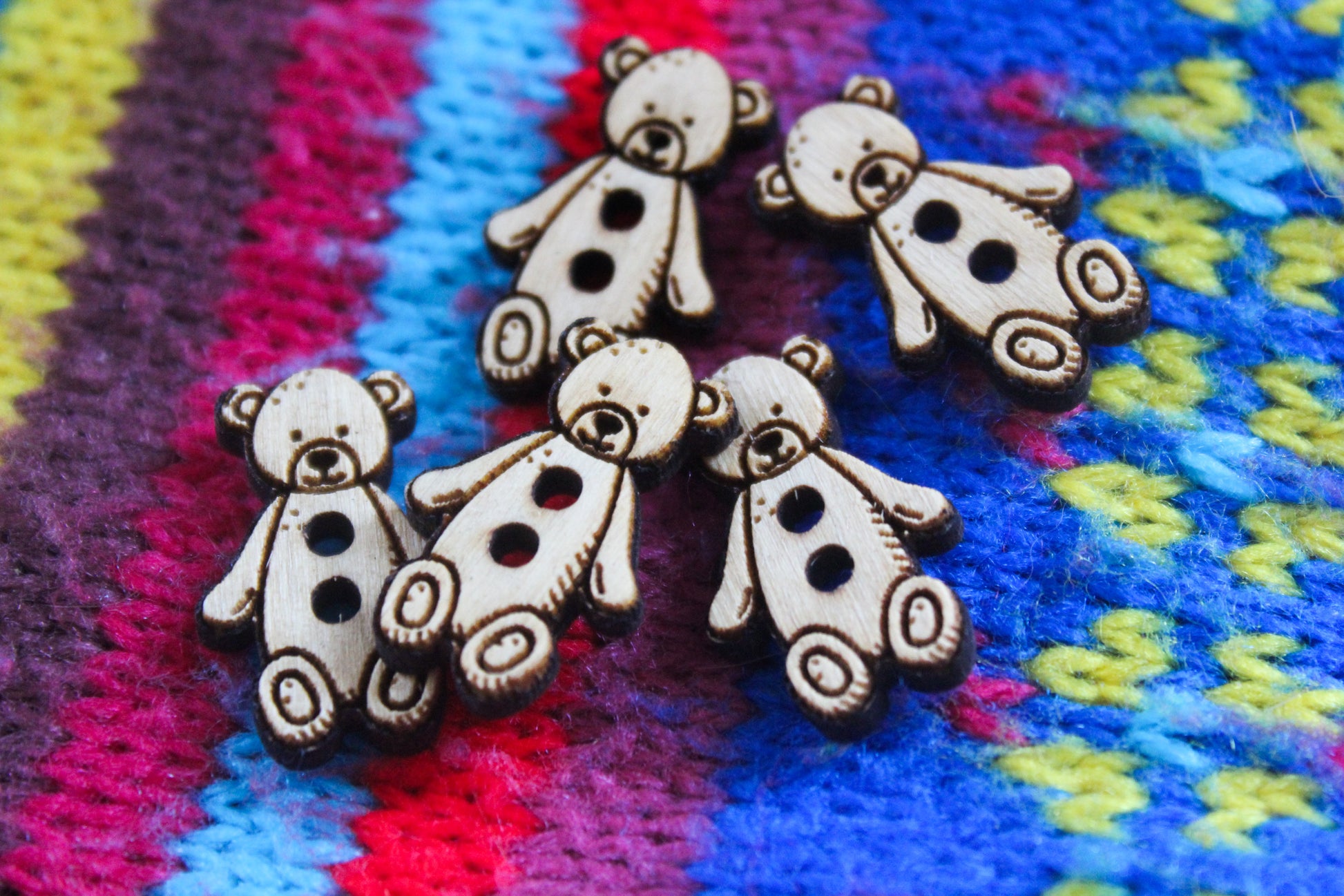 Small Baby Bear Wooden Buttons image 3