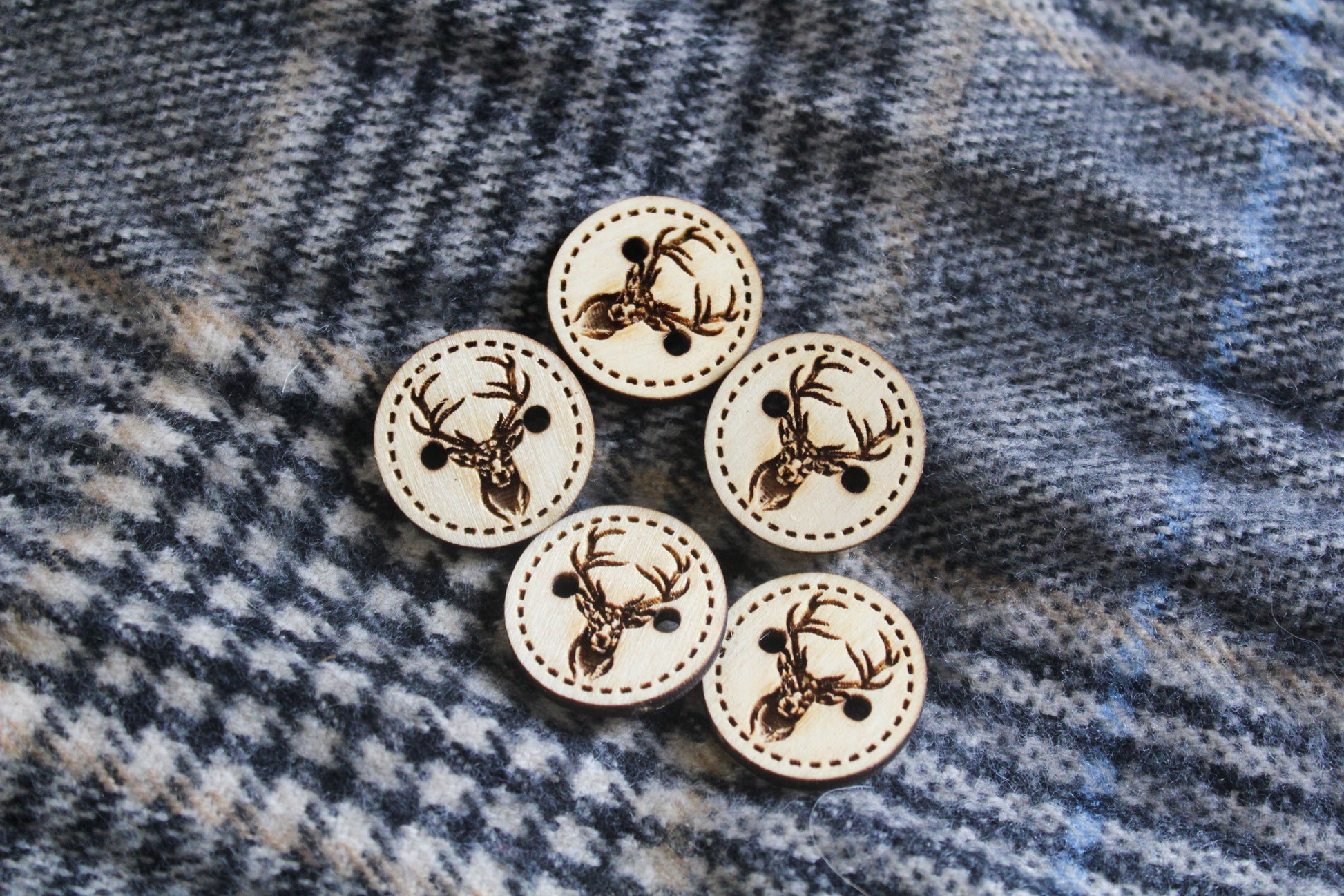 Stag Head Wooden Buttons image 3