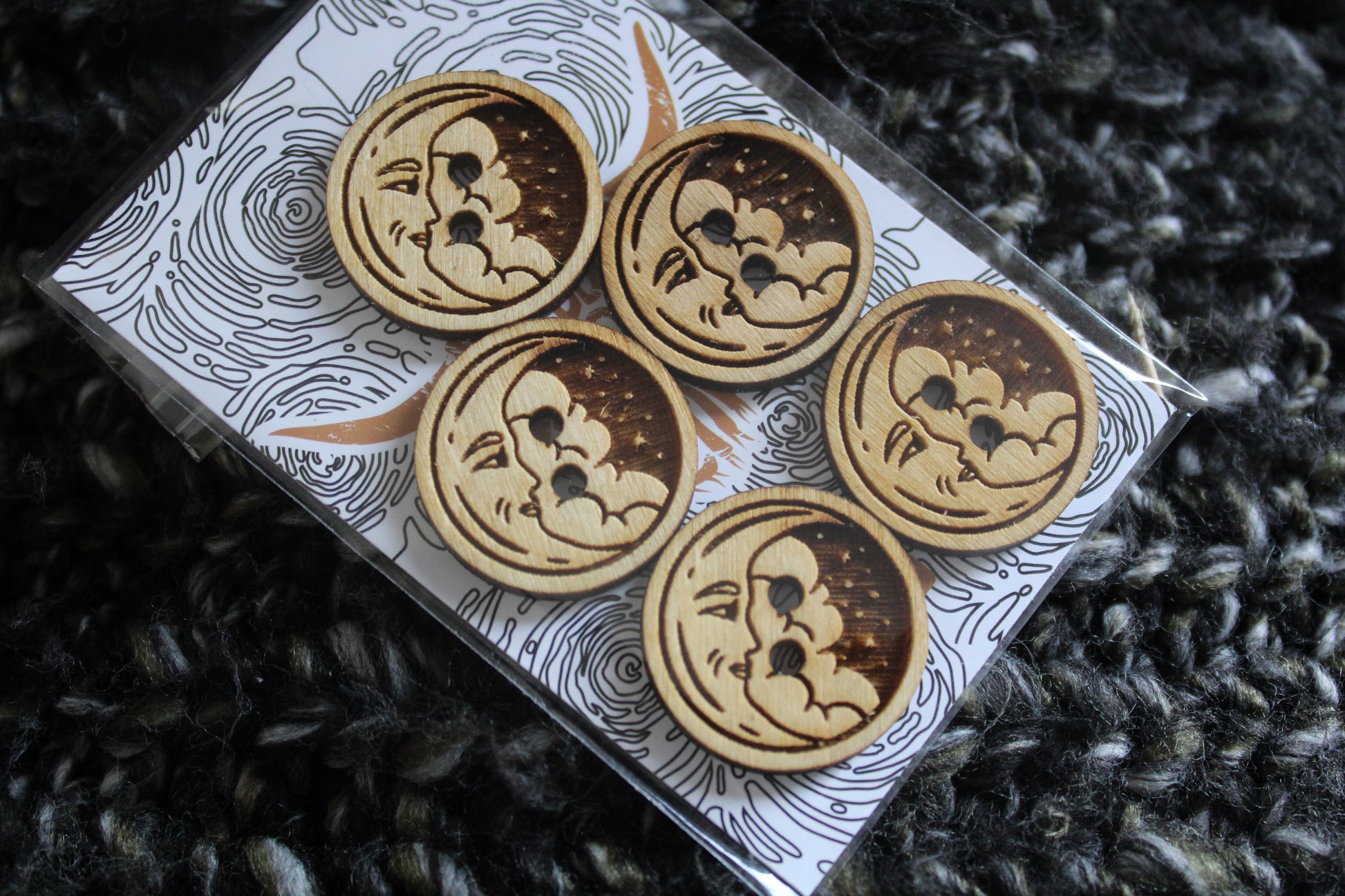 Moon Wooden Buttons image 1