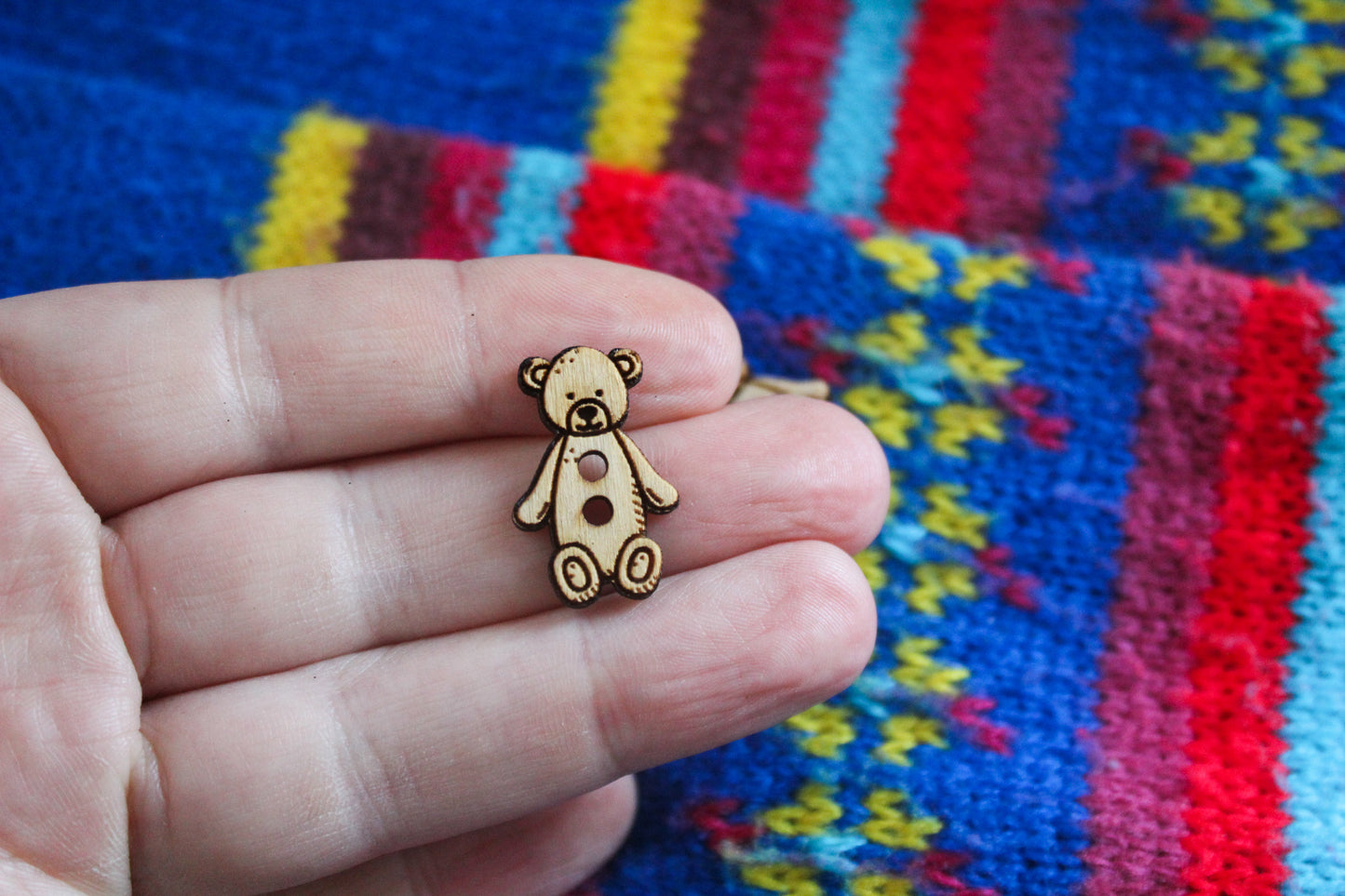 Small Baby Bear Wooden Buttons image 2