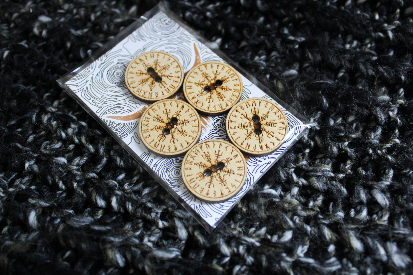 Runes Wooden Buttons image 1