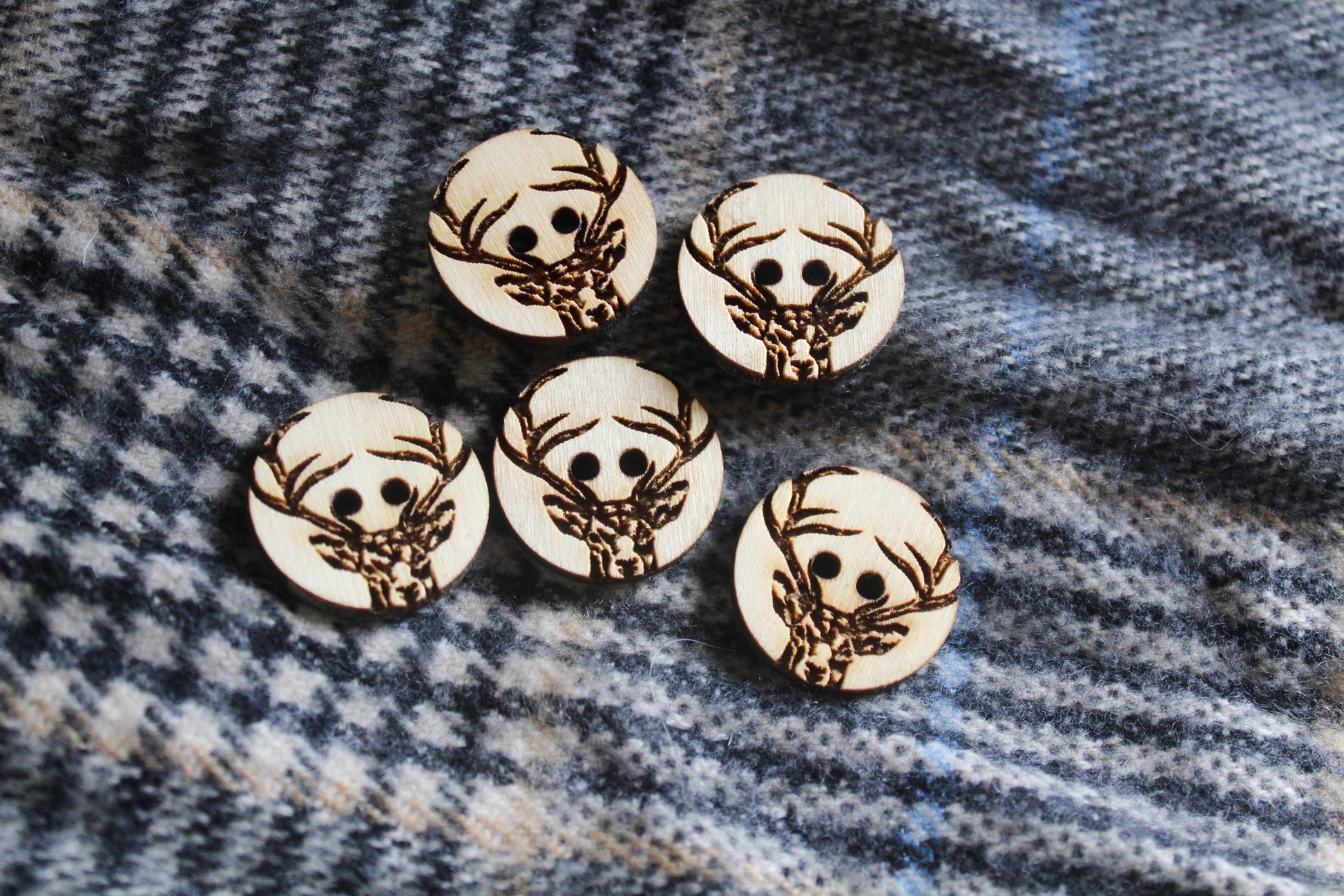 Stag Head Wooden Buttons image 0