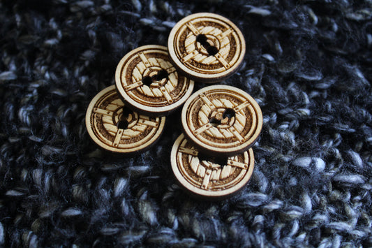 Norse Shield Wooden Buttons image 0
