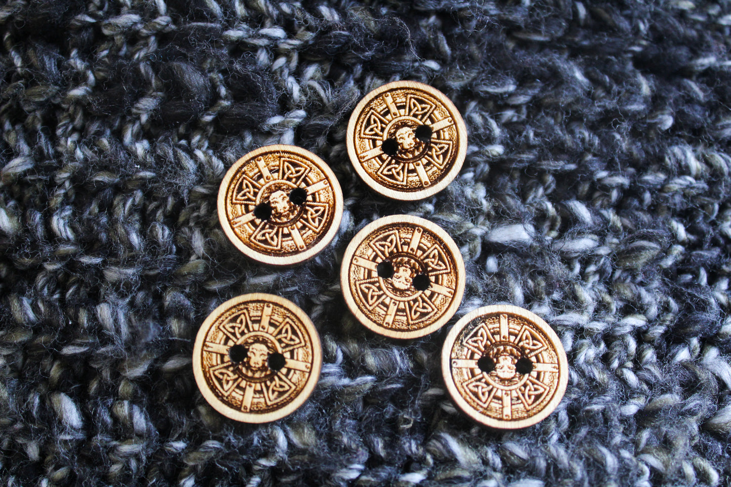 Lion Shield Wooden Buttons image 2