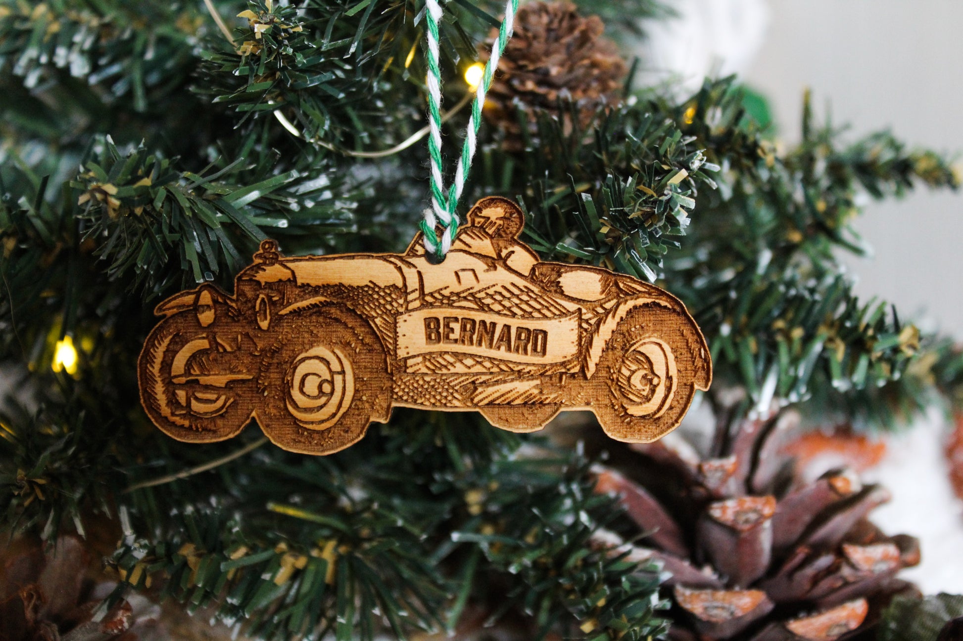 Vintage Race Car Bauble image 2