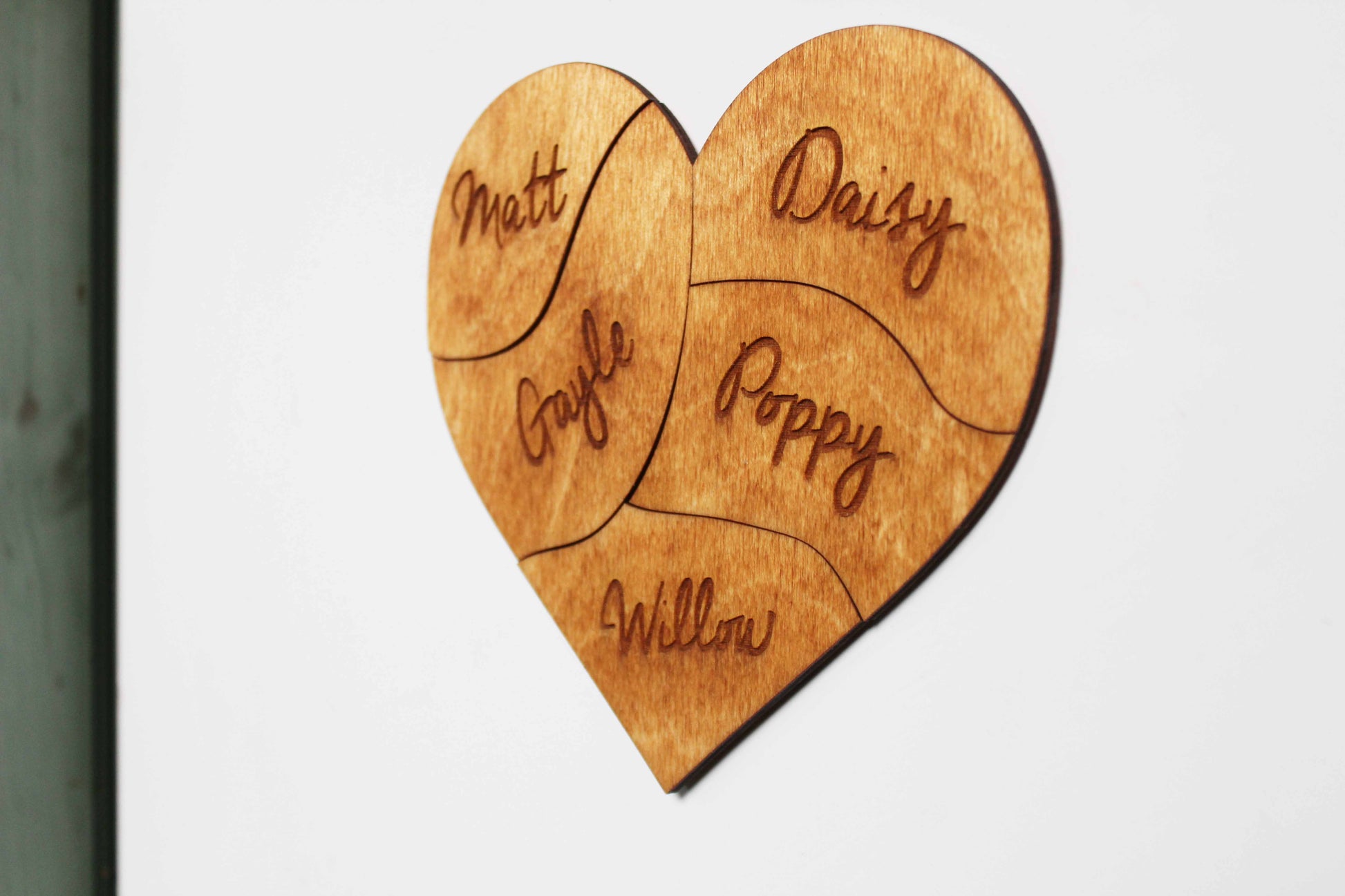Wooden Family Heart of Magnets image 2