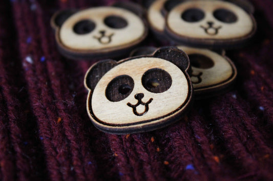 Panda Wooden Buttons image 0