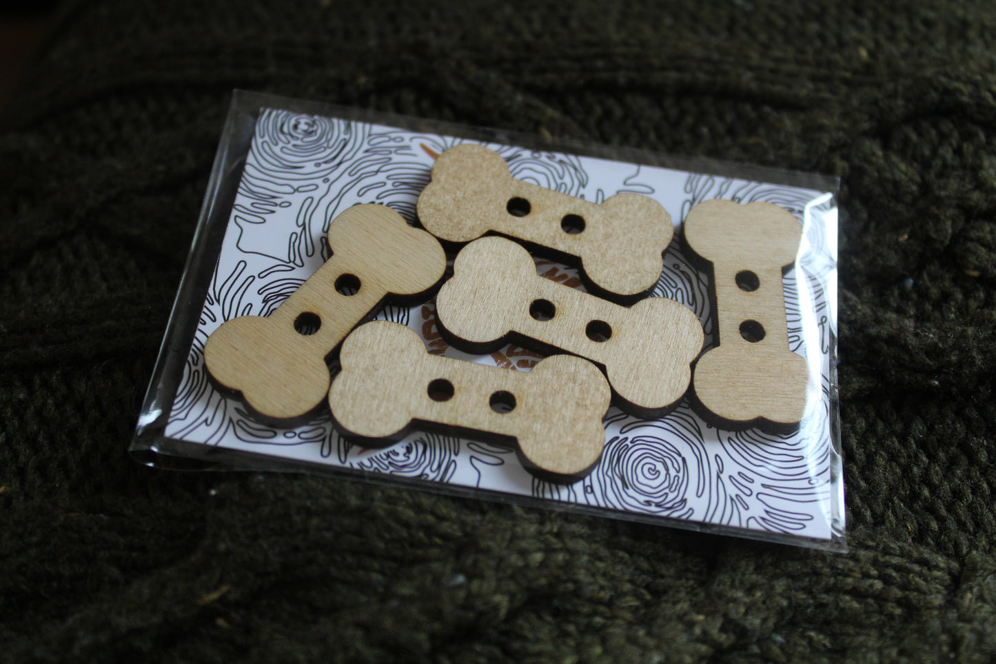 Dog Bone Wooden Buttons image 3