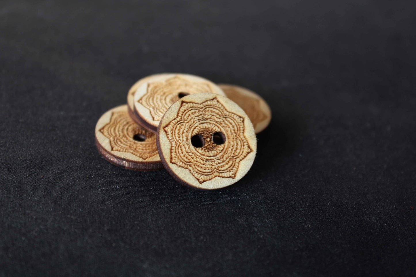 Mandala Wooden Buttons image 1